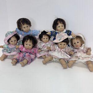 Vtg GIGO Gi-Go Toys My Pals Bean Bag Kids Vinyl Baby Dolls 8" Expressions Lot 7